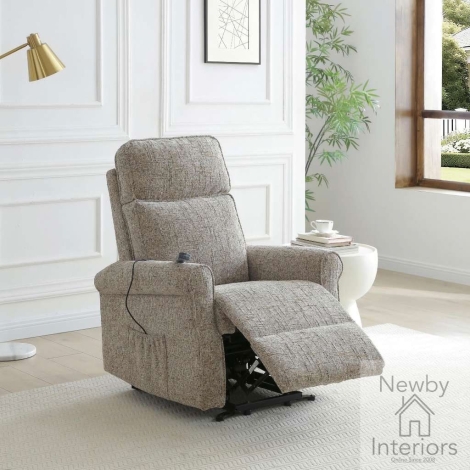Pemberton Moss Heather Fabric Rise & Recline Armchair with Metal Base