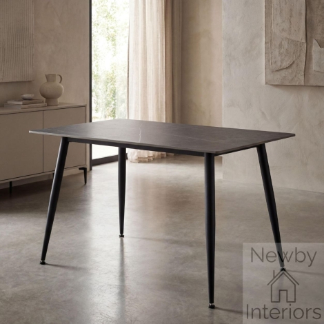 951-03-01 - Monaco Grey Granite Effect Ceramic Dining Table 120cm