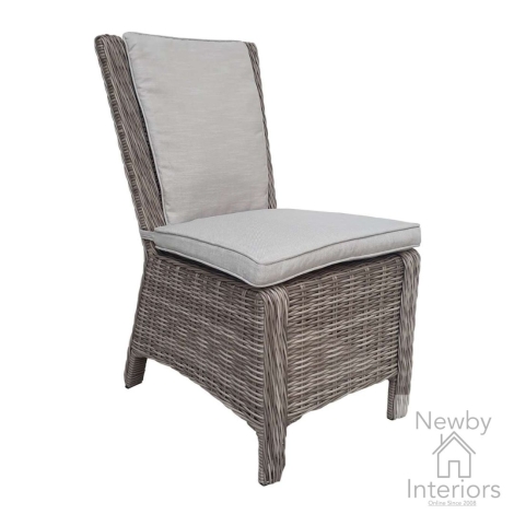 ALEX0176 - Alexandra Weave High Back Armless Chair Silver Grey Cushions