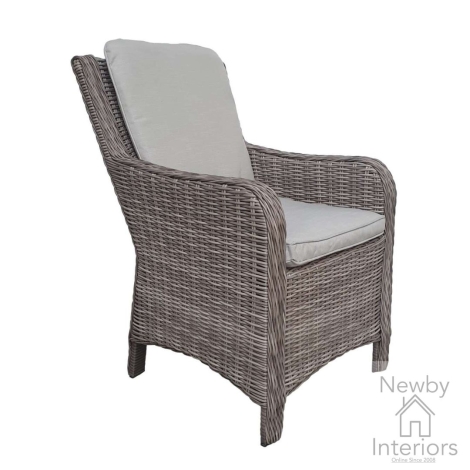ALEX0177 - Alexandra Weave High Back Arm Chair Silver Grey Cushions