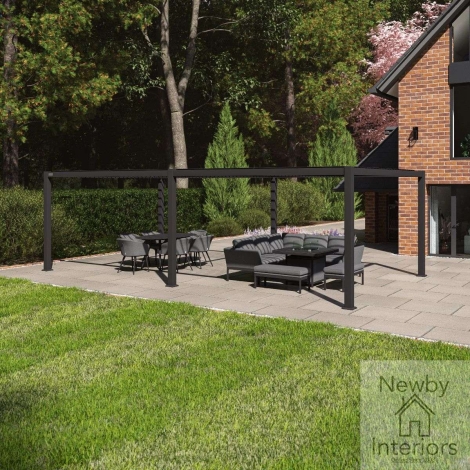 Maze Como 7.8m x 4m Aluminium Outdoor Garden Pergola Frame Only Grey