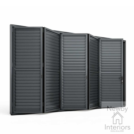 ALU-GB-EDEN-BIFLD - Maze Eden Pergola Bi Folding Louvre Door fits within 4m Grey