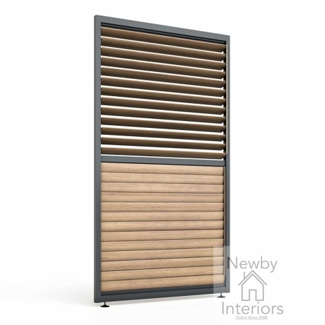 ALU-GB-EDEN-LV-4M-AB-16 - Maze Eden Pergola Adjustable Wood Effect Louvre Panel 125 x 222cm fits within 4m