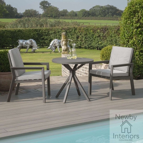 Maze New York 3 Piece Aluminium Bistro Set Dove Grey