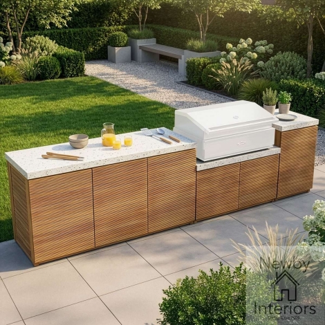 ANTI-OK-LC - Maze Antigua Outdoor Kitchen Storage Units Large Configuration Acacia