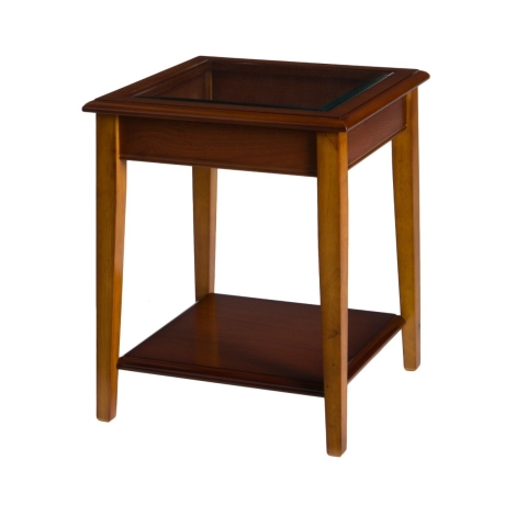 A811 - Reproduction Sheraton Glass Top Lamp Table (Choice of Finish)