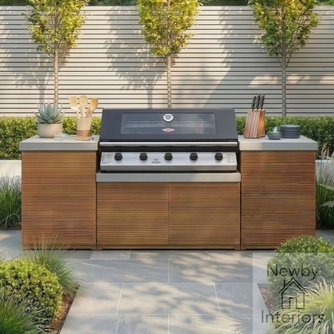 BALI2-OK-SC-BBQ - Maze Bali Outdoor Kitchen Storage Units with Beefeater 1200E Series BBQ Small Configuration Acacia