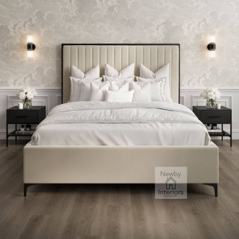 BERCRE4.6* - Berkeley Cream Velvet Fabric 4ft6in Double Bed