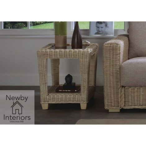 Burford Natural  Wash, Cane Lamp Table
