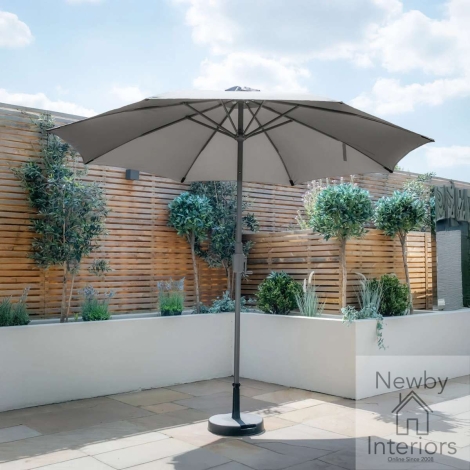 Maze Capri 2.7m Round Tilting Parasol with Crank Handle Charcoal Grey