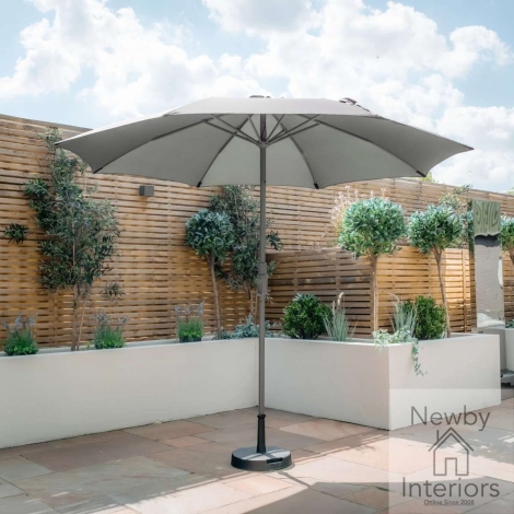 Maze Capri 2.7m Round Tilting Parasol with Crank Handle Oil Green