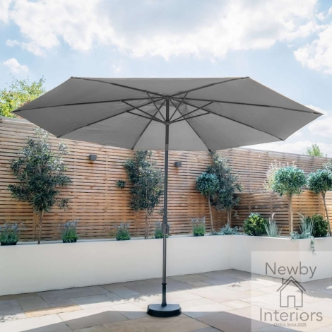Maze Capri 3.5m Round Tilting Parasol with Crank Handle Charcoal Grey