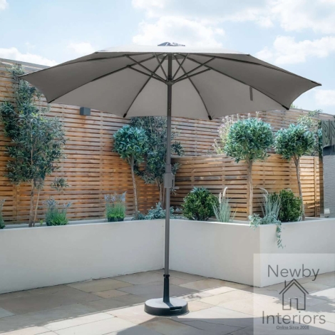 Maze Capri 3m Round Tilting Parasol with Crank Handle Charcoal Grey