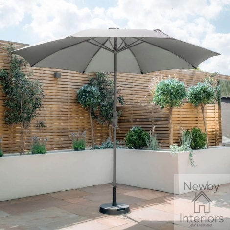 Maze Capri 3m Round Tilting Parasol with Crank Handle Oil Green