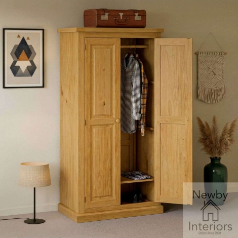 NH-CKP-11 - Chunky Pine Wood 2 Door Double Wardrobe