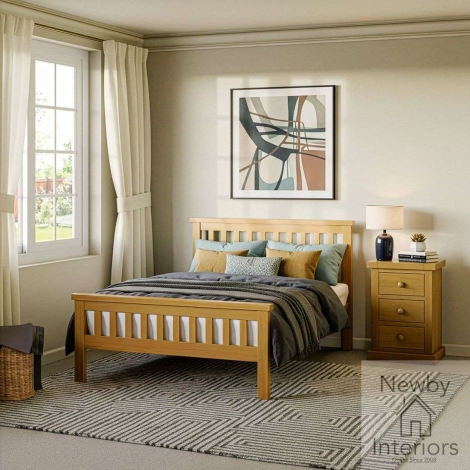 NH-CKP-15 - Chunky Pine Wood 3ft Single 90cm High End Bed