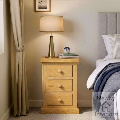 NH-CKP-01 - Chunky Pine Wood 3 Drawer Kids /Childs Bedside Cabinet