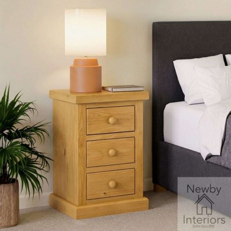 NH-CKP-02 - Chunky Pine Wood 3 Drawer Bedside Cabinet
