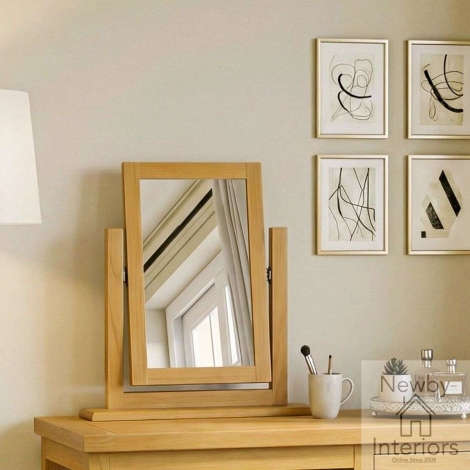 NH-CKP-08 - Chunky Pine Wood Dressing Table Mirror with Stand