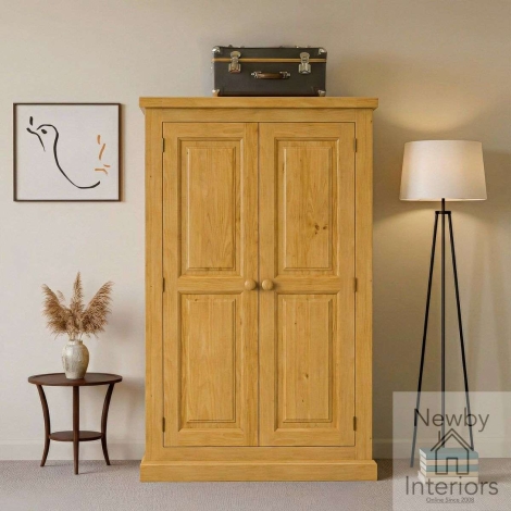 NH-CKP-09 - Chunky Pine Wood 2 Door Kids / Childs Double Wardrobe