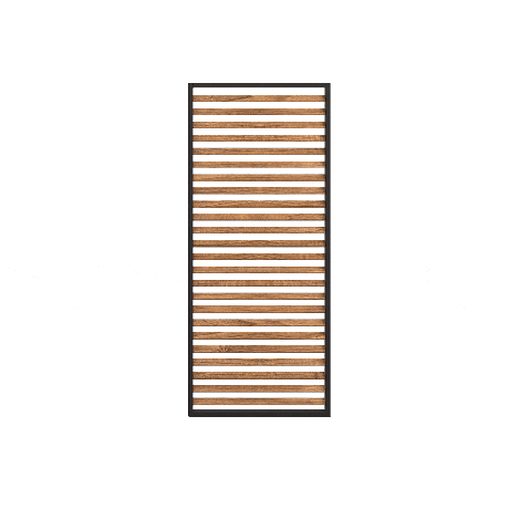 ALU-GB-LV16-9012812 - Como Pergola Louvre Wood Effect Panel with Grey Frame for 3m Side - 90x218cm