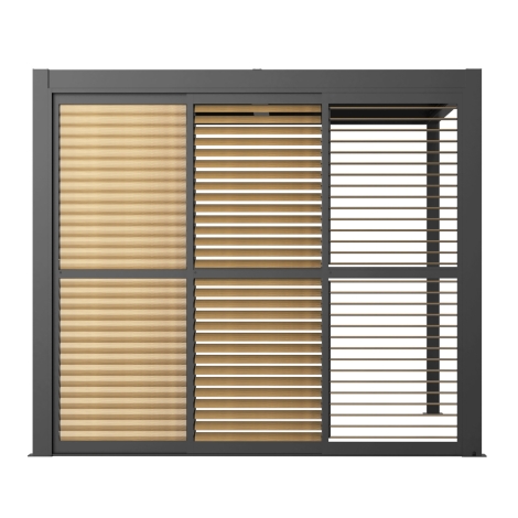 ALU-GB-SLVD3M-12 - Como Pergola Sliding Louvre Doors 3m Side - Brown