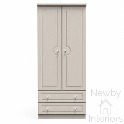 Crystal Kashmir Ash 2'6" 2 Door 2 Drawer Wardrobe