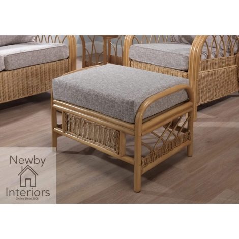 Viola Footstool - Desser - Viola - Light Oak - Cane Footstool
