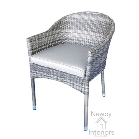 EMIL0208 - Signature Weave 2x Emily Stacking Chair Flat Grey Weave with Cushion Seat