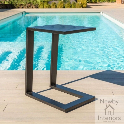 FB-ACC-TB-BL - Maze Outdoor Fabric Aluminium Side Table Black
