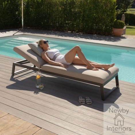 FB-ALU-SL-OT - Maze Outdoor Fabric Allure Sunlounger Oatmeal