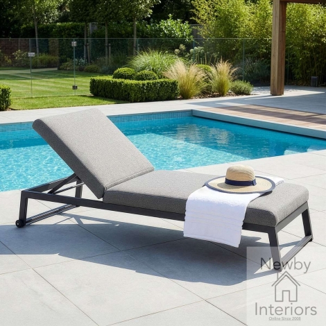 FB-ALU-SL-ZG - Maze Outdoor Fabric Allure Sunlounger Zinc Grey