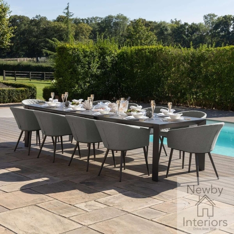 FB-AMB-10EXDS-ZG - Maze Outdoor Fabric Ambition 6 to 10 Seat Extending Dining Set Zinc Grey Frame