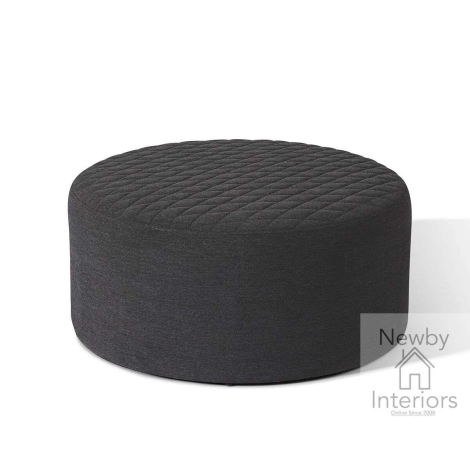 FB-AMB-QU-FS-ST - Maze Outdoor Fabric Ambition Quilted Footstool Charcoal