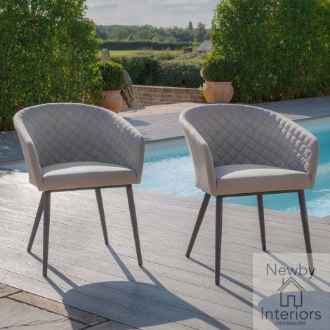 FB-DC-AMB-OT - Maze Outdoor Fabric Pair Dining Chairs Ambition Oatmeal
