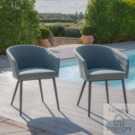 FB-DC-AMB-SG - Maze Outdoor Fabric Pair Dining Chairs Ambition Sage Green