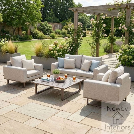 FB-ETH-2SS-T-LAT - Maze Outdoor Fabric Ethos 2 Seat Sofa Set Latte with Cafe Frame