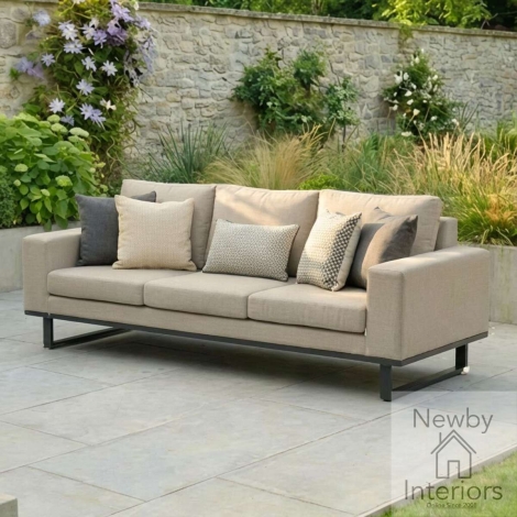 FB-ETH-3S-OT - Maze Outdoor Fabric Ethos 3 Seat Sofa Oatmeal with Grey Frame