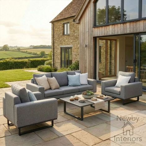 FB-ETH-3SS-T-ZG - Maze Outdoor Fabric Ethos 3 Seat Sofa Set Zinc Grey