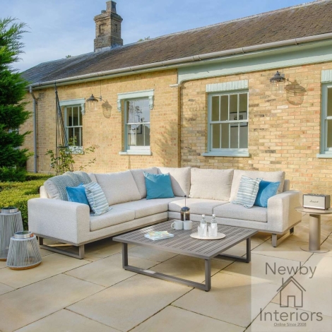 FB-ETH-CSG-LAT - Maze Outdoor Fabric Ethos Corner Sofa Set Latte with Cafe Frame