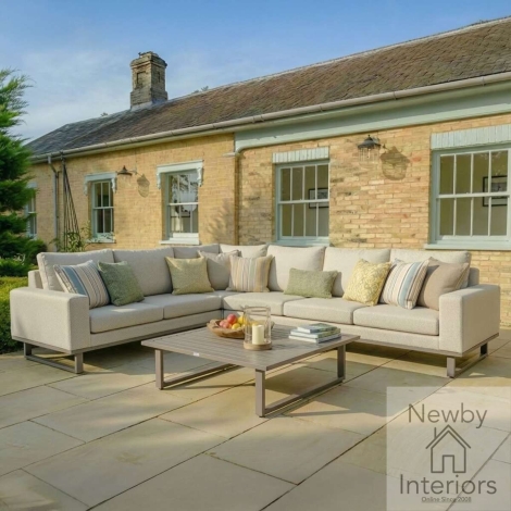 FB-ETH-LG-CSG-LAT - Maze Outdoor Fabric Ethos Large Corner Sofa Set Latte with Cafe Frame