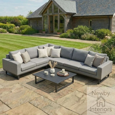 FB-ETH-LG-CSG-ZG - Maze Outdoor Fabric Ethos Large Corner Sofa Set Zinc Grey