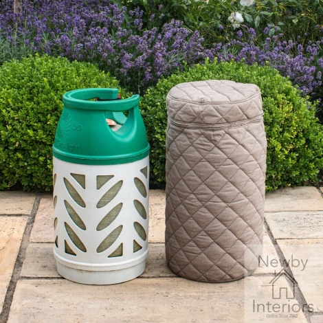 FB-GBCOV-SM-TP - Maze Fabric 10KG Gas Bottle Cover / Taupe
