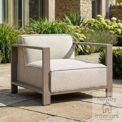 Maze Outdoor Fabric Ibiza Armchair Latte with Cafe Frame