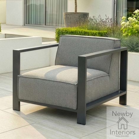 Maze Ibiza Outdoor Fabric Armchair Zinc Cushions Grey Frame