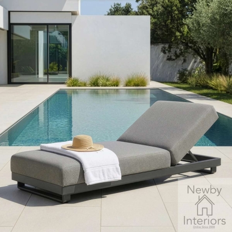 Maze Outdoor Fabric Ibiza Sunlounger Zinc Grey