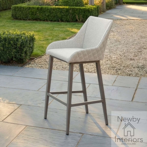 FB-REG-BST-LAT - Maze Outdoor Fabric Regal Bar Stool Latte with Cafe Frame