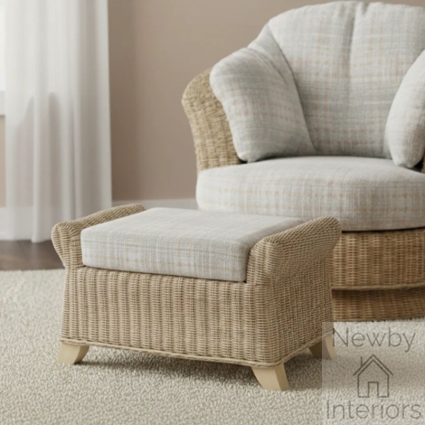 Clifton Footstool - Desser Clifton Natural Wash Cane Storage Footstool