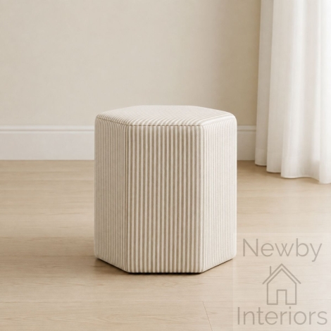 Harbour Beige Thin Stripe Stool