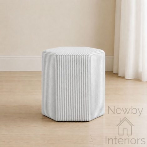 Harbour Grey Thin Stripe Stool